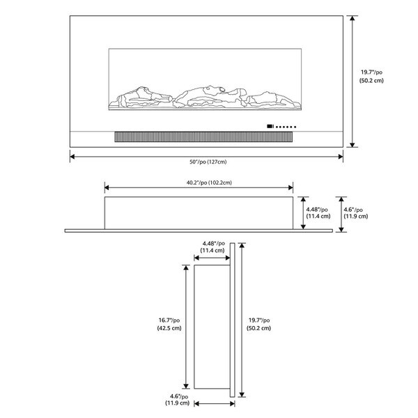 50 inch electric fireplace